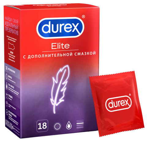 Дюрекс (Durex) Презервативы Elite сверхтонкие, 18 шт.