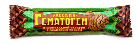 Гематоген Русский, с кедровым орехом в шоколадной глазури, 40 г