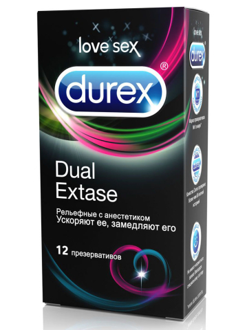 Дюрекс (Durex) Презервативы Dual Extase, 12 шт.