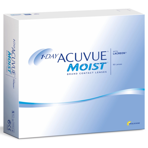 Контактные линзы Acuvue 1day moist D -3.75, R 8.5, 14.2, 90шт
