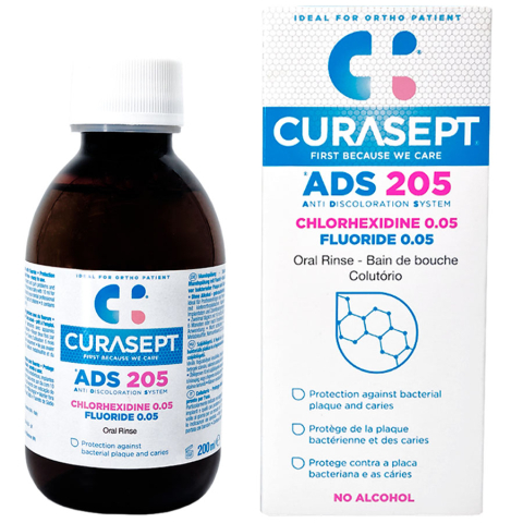 Курасепт ополаскиватель для полости рта ADS 205 CHX 0,05%, без SLS 220 ppm F, 200 мл