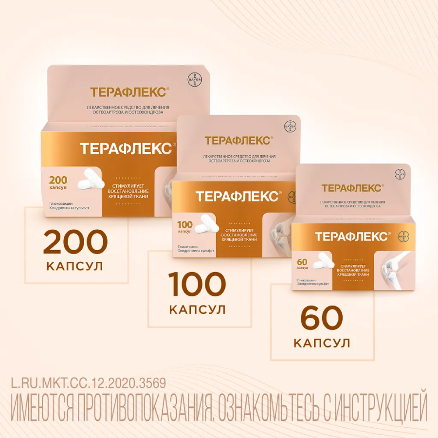 Терафлекс капсулы 500 мг+400 мг, 200 шт.