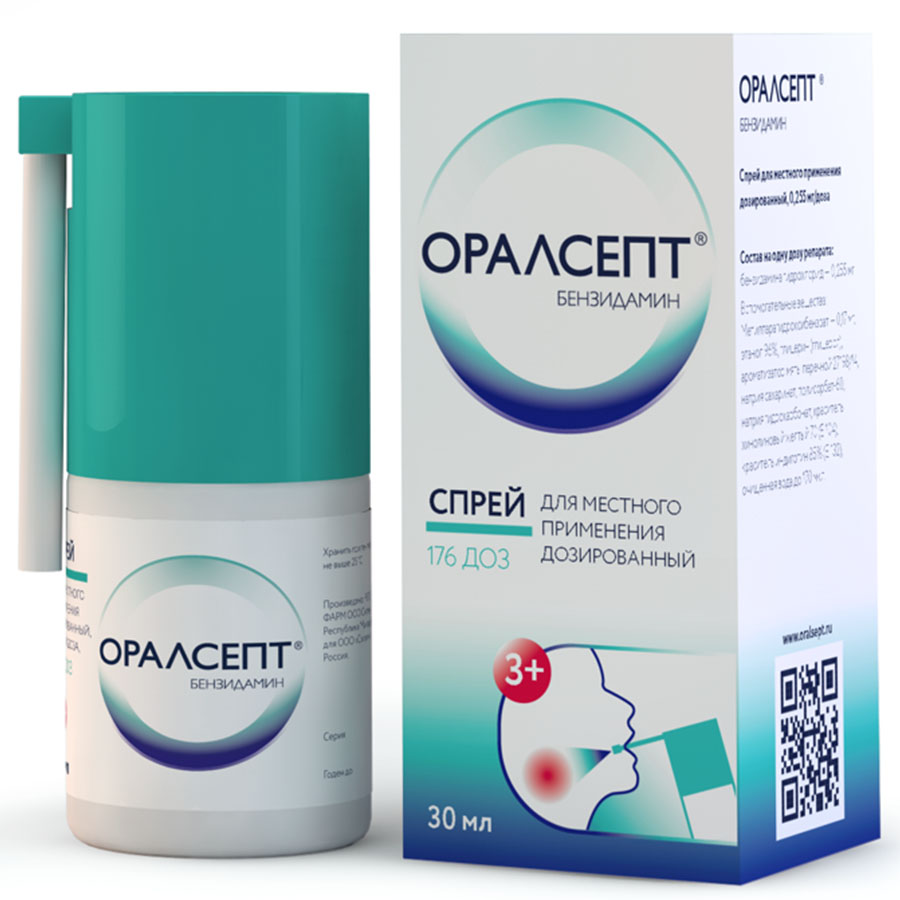 Оралсепт 0,255мг/д 176 доз 30мл спрей