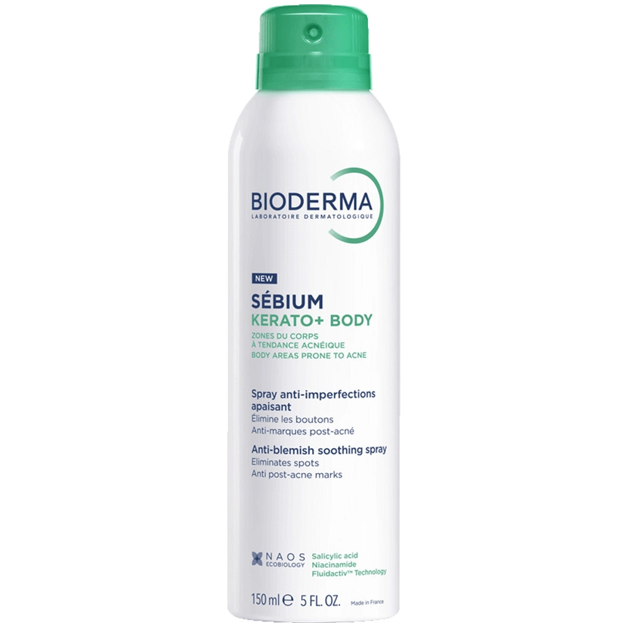 Bioderma Sebium kerato+ спрей для тела против несовершенств, 150 мл