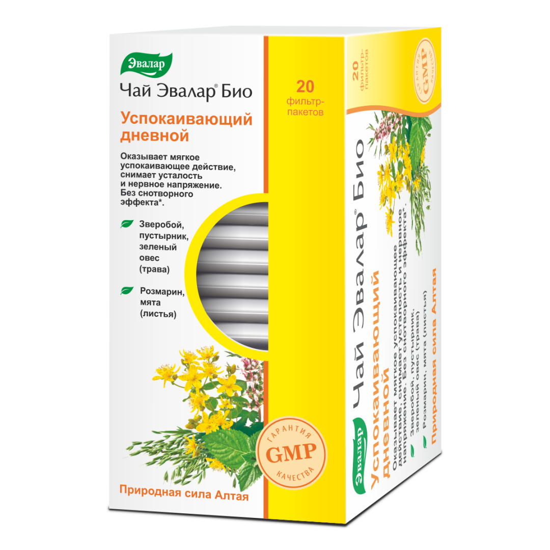 Чай Эвалар Био Успокаивающий Дневной 1,5г фильтр-пакеты, 20 шт.