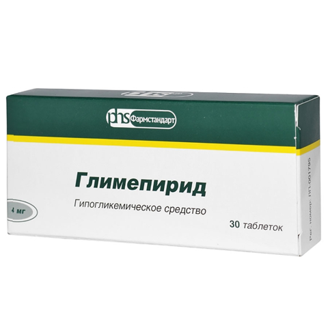 Глимепирид 4 мг таблетки, 30 шт.