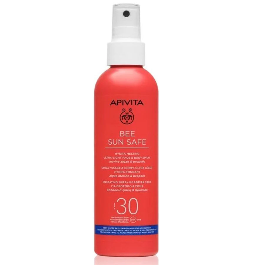Apivita/Апивита Bee Sun Safe Солнцезащитный спрей для лица и тела SPF30 тающий ультралегкий, 200 мл