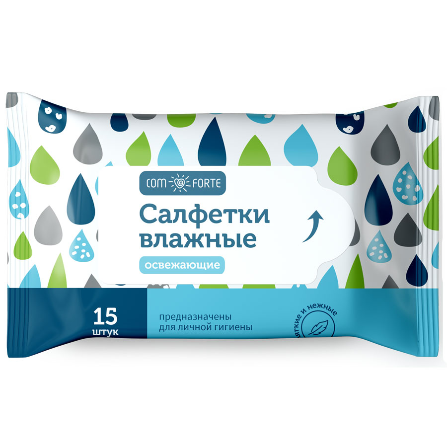 ComForte салфетки влажные антибактериальные, 15 шт.