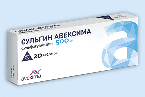 СУЛЬГИН АВЕКСИМА 500МГ N10 ТАБЛ.