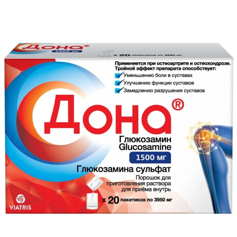 Дона 1500 мг порошок для приготовления раствора для приема внутрь, 20 шт.