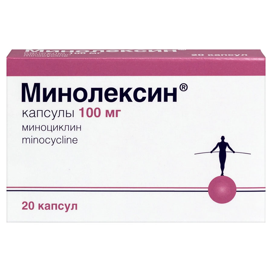 Минолексин 100 мг капсулы, 20 шт.