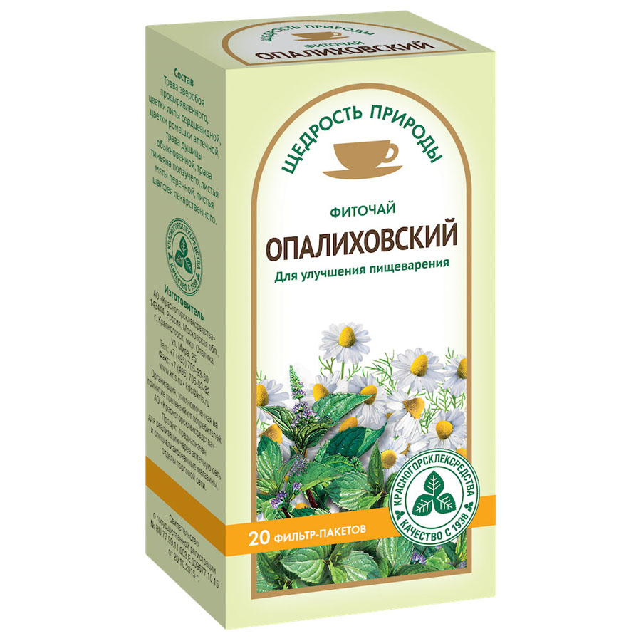 Чай Щедрость природы Опалиховский, фильтр-пакетики 2 г, 20 шт.