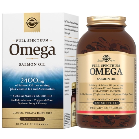 Солгар Омега-комплекс из дикого океанического лосося капсулы, 120 шт.