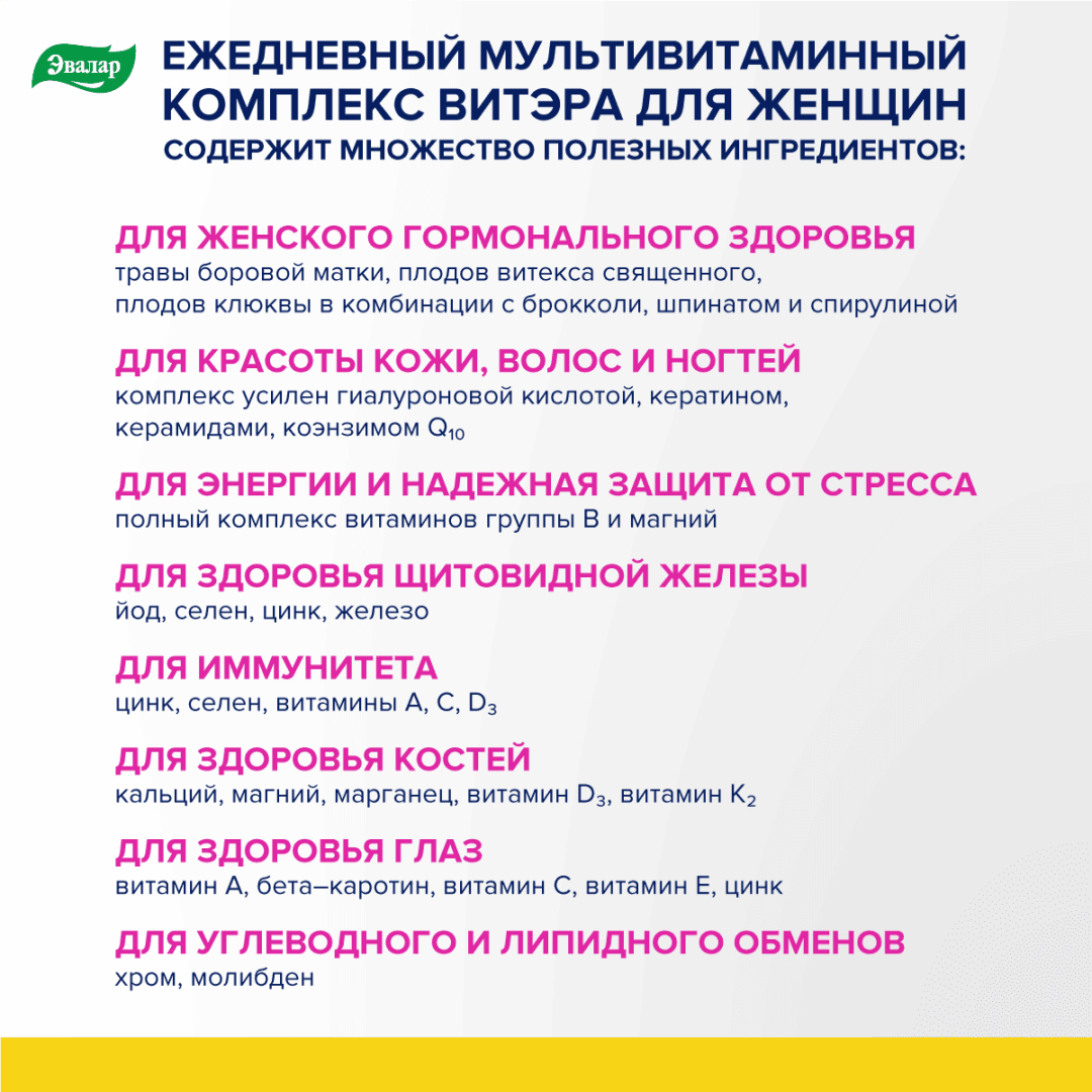 Витэра витамины для женщин по 1,3г таблетки, 60 шт.