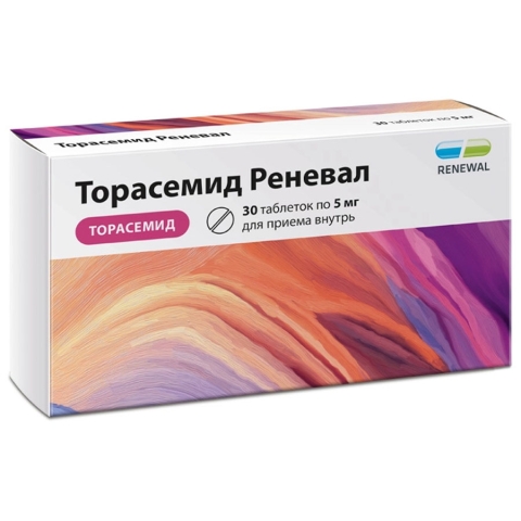 Торасемид Реневал 5 мг таблетки, 30 шт.