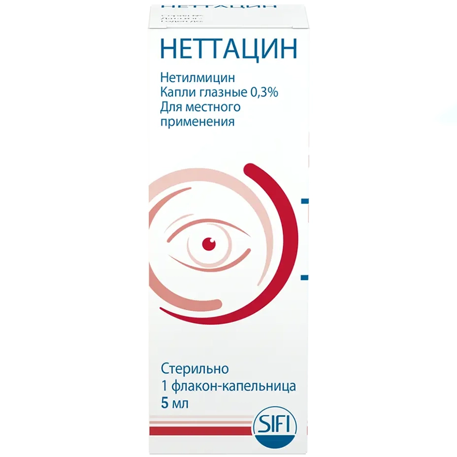 Неттацин 0,3% глазные капли, 5 мл