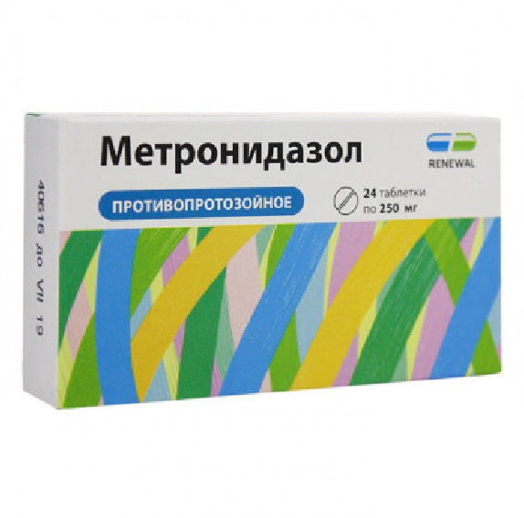 Метронидазол Реневал 250 мг таблетки, 24 шт.