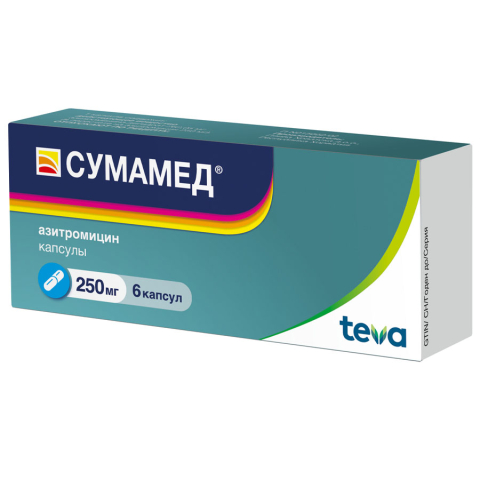Сумамед 250 мг капсулы, 6 шт.