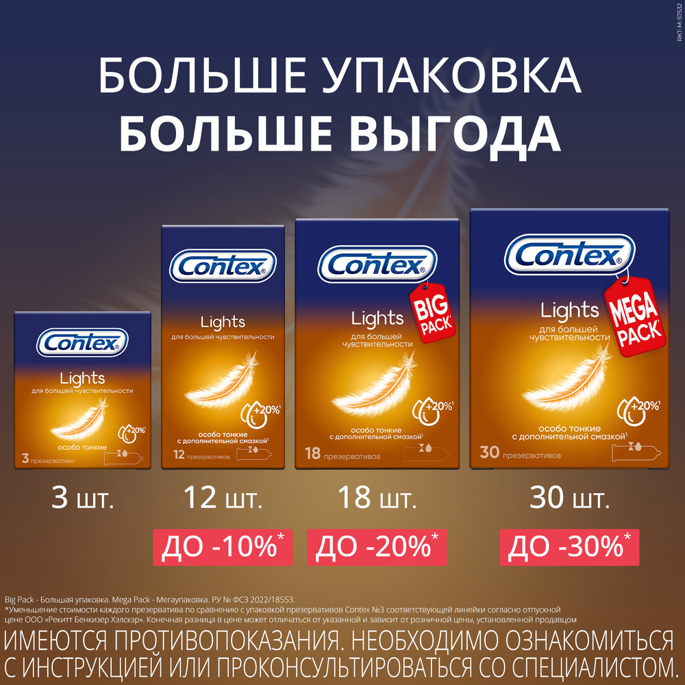 Контекс презервативы лайтс особо тонкие, 12 шт.