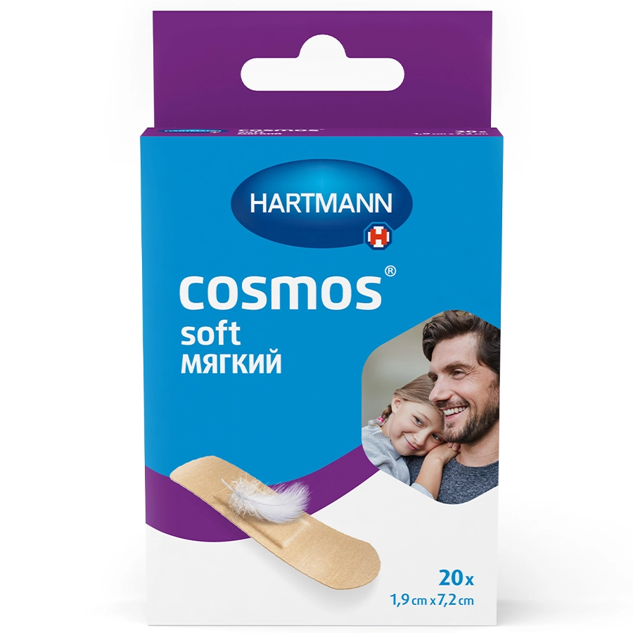 Космос 1,9 х 7,2 см пластырь софт, 20 шт.