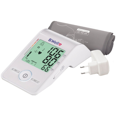Би Велл (B.Well) med-55 прибор для измерения артериального давления и частоты пульса с адаптером