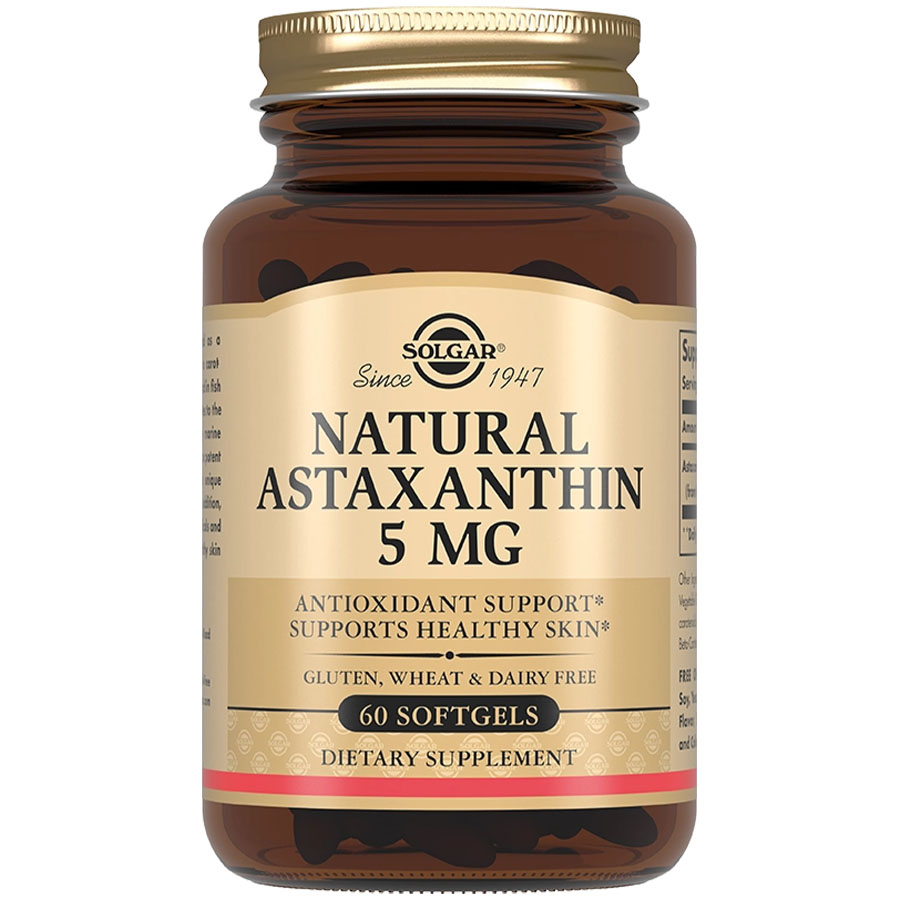 Solgar / Солгар астаксантин 5 мг из микроводоросли 255 мг капсулы, 60 шт.