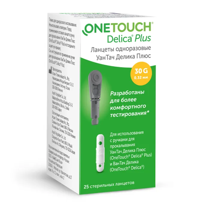 OneTouch Delica Plus ланцеты, 25 шт.