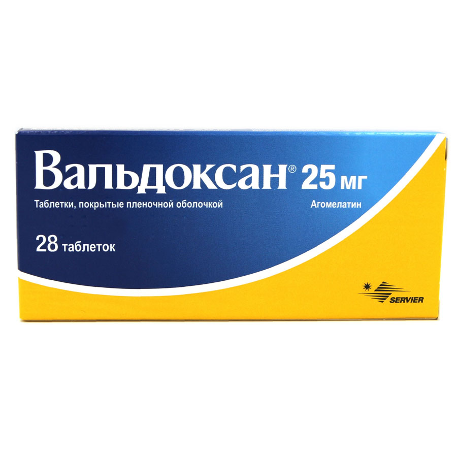 Вальдоксан 0,025 таблетки, покрытые оболочкой, 28 шт. - купить по цене 1485  руб. в г. Москва в интернет-аптеке «Эвалар»