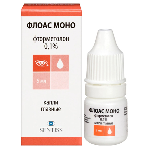 Флоас моно 0,1% капли глазные флакон, 5 мл