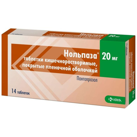 Нольпаза 20 мг таблетки, покрытые пленочной оболочкой, 14 шт.