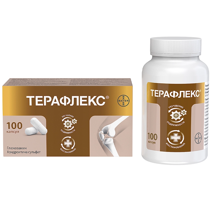 Терафлекс 500 мг + 400 мг капсулы, 100 шт.