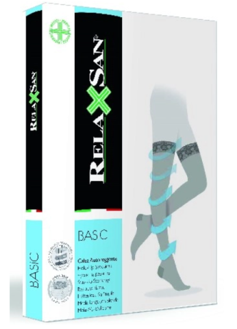 Relaxsan basic чулки компрессионные stay-up 140den 1 класс/18-22mmhg (арт 870) размер 2/телесный