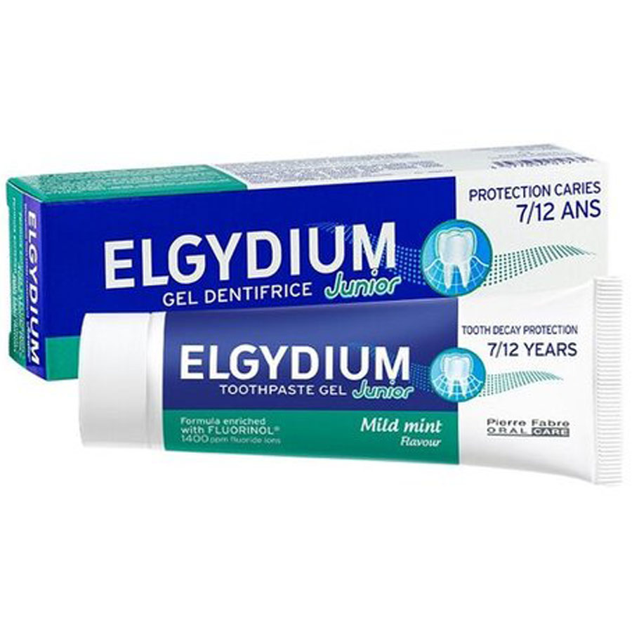 Эльгидиум (Elgydium) Junior Mild Mint зубная паста-гель защита от кариеса, 7-12 лет, 50 мл