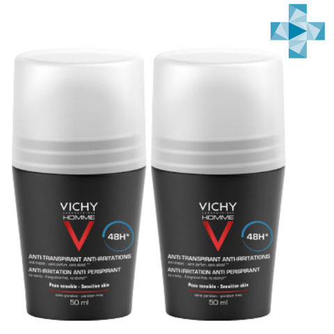 Виши (Vichy) Homme Deo дезодорант шариковый для чувствительной кожи 48ч, 50мл 