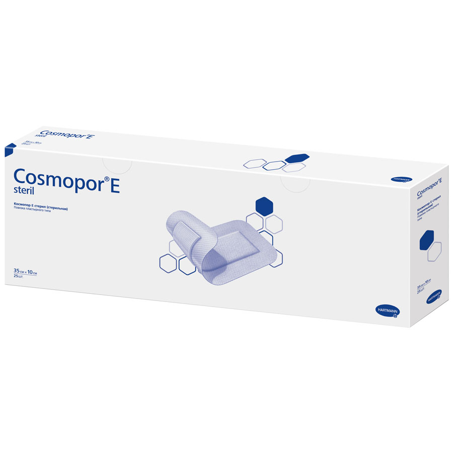Повязка самоклеющаяся стерильная Cosmopor E steril / Космопор Е стерил 35х10 см, 25 шт.