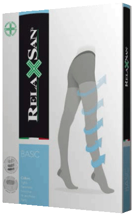 Чулки Relaxsan Stay-up 70 (12-17 mmHg) на резинке арт. 770 цвет: черный р. 4