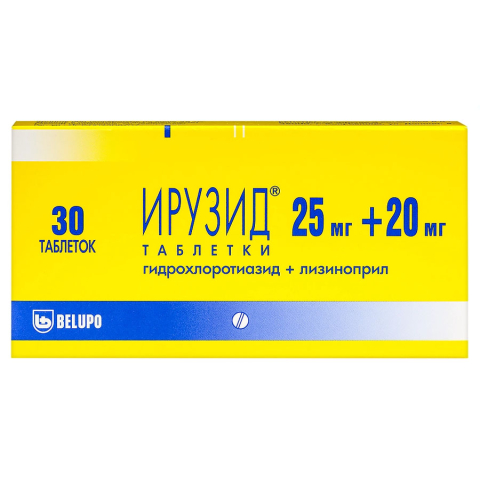 Ирузид 20 мг + 25 мг таблетки, 30 шт.