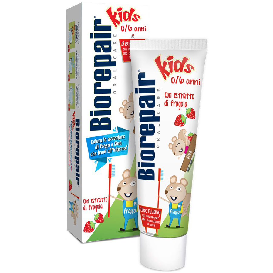 Biorepair kids зубная паста детская 0-6 лет со вкусом земляники