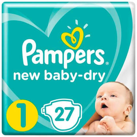Подгузники 2-5кг New Baby-Dry Pampers/Памперс №27