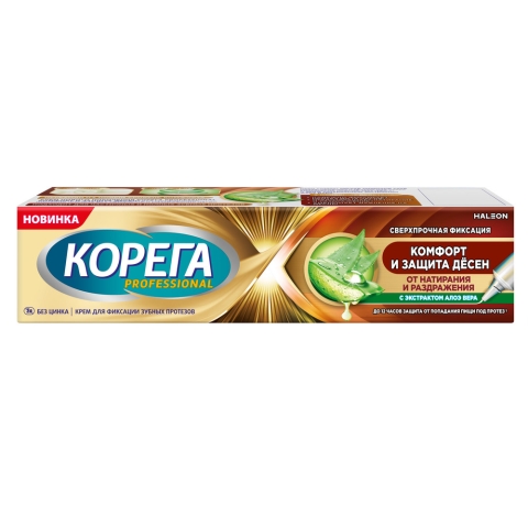 Корега Профессионал крем Комфорт и защита десен для фиксации зубных протезов, 40г