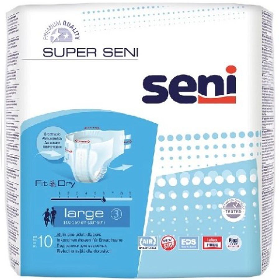 Seni Super Large подгузники для взрослых (100-150 см), 10 шт.