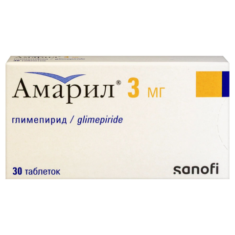 Амарил 3 мг таблетки, 30 шт.