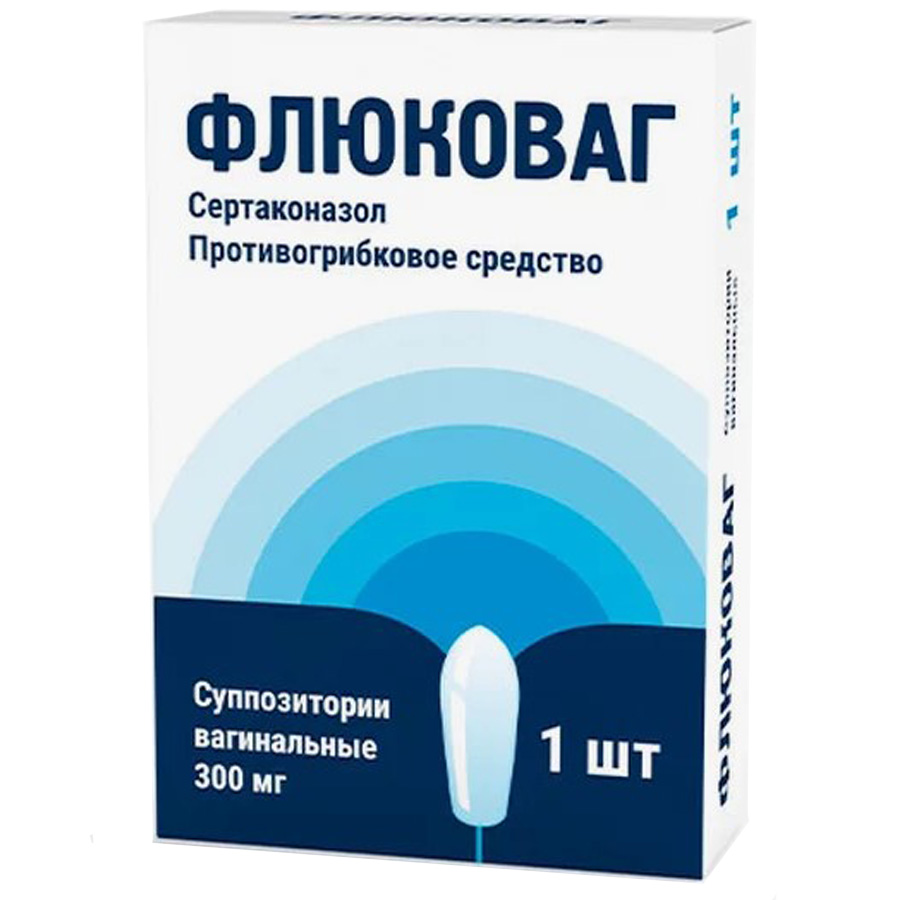 Флюковаг 300 мг суппозитории вагинальные, 1 шт.