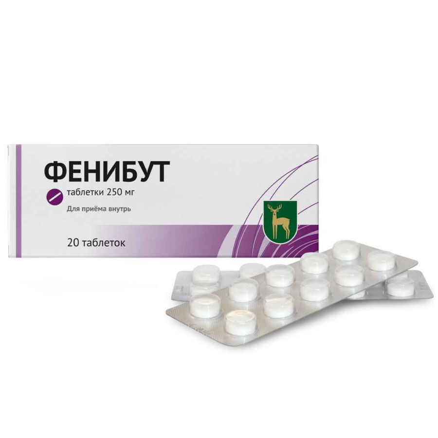 Фенибут 250 мг таблетки, 20 шт.