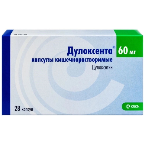 Дулоксента 60 мг капсулы кишечнорастворимые, 28 шт.