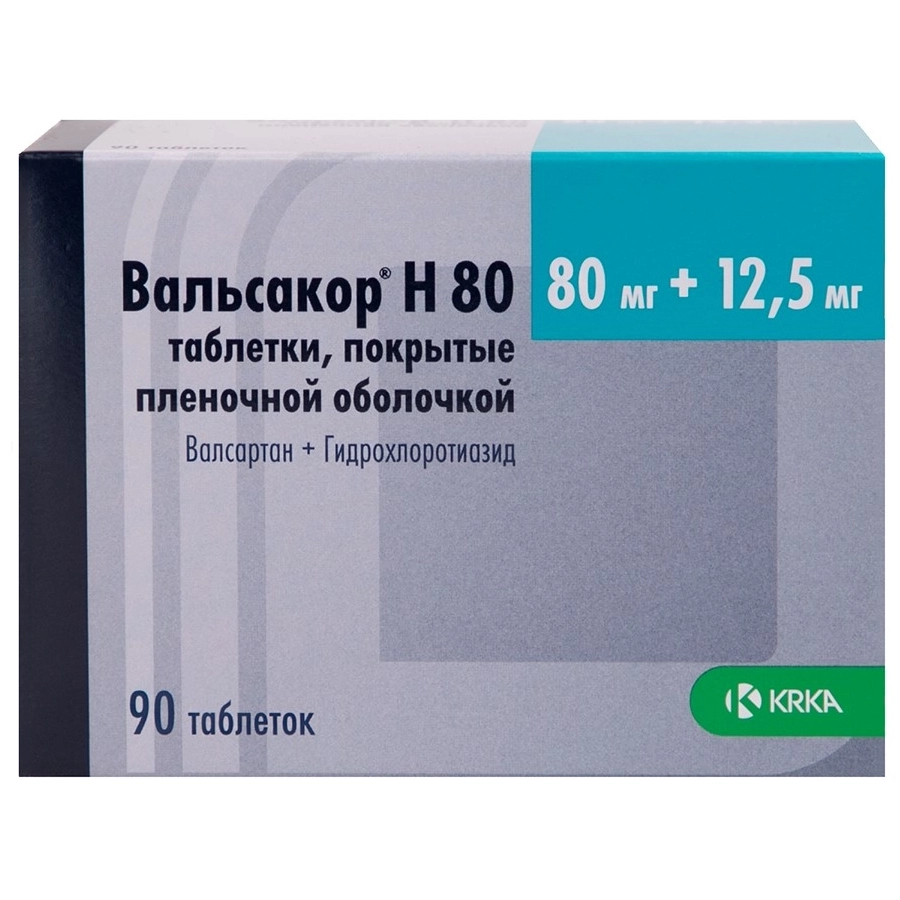 Вальсакор Н 80 мг + 12,5 мг таблетки, 90 шт.