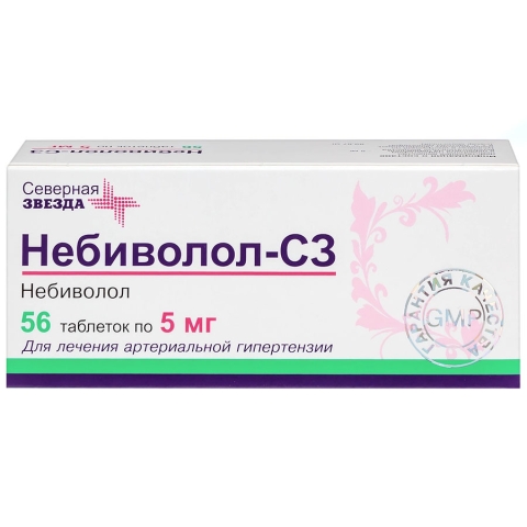 Небиволол-сз 5 мг таблетки, 56 шт.