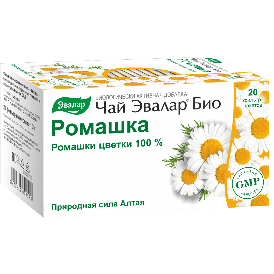 Чай Эвлар Био Ромашка 1,2г фильтр-пакеты, 20 шт.
