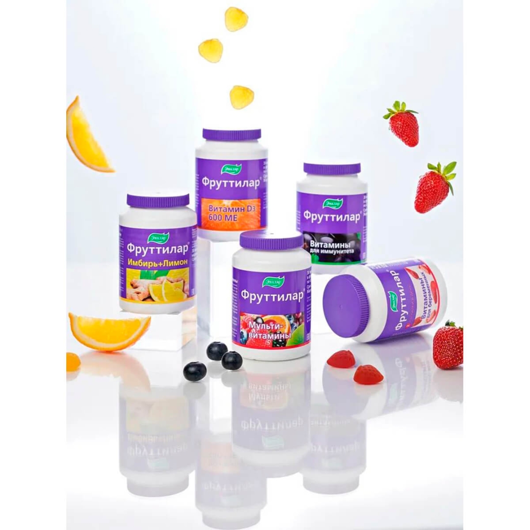Фруттилар Эвалар Витамин Д3 600МЕ жевательные пастилки в форме мармеладных ягод, 30 шт.