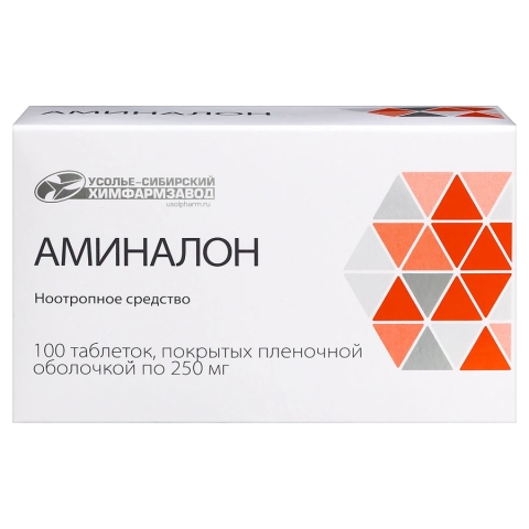 Аминалон 250 мг таблетки, 100 шт.